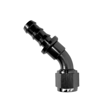 FTF Hose End Swivel Push On 45° An8 Black image 1
