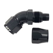 FTF Black Hose End One Piece Cut Style Swivel 45° An10 image 1